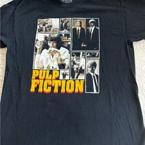 Iconic Pulp Fiction Graphic T Shirt in Black in Large